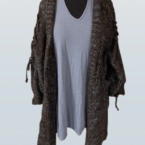 Brown & Blue Heavy sweater Coat  4038  NWT Boutique